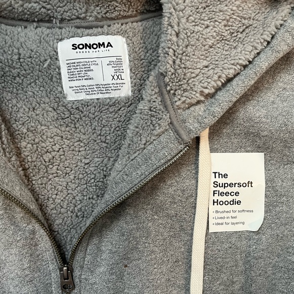 Sonoma Fleece Hoodie Gray XXL - Picture 4 of 5